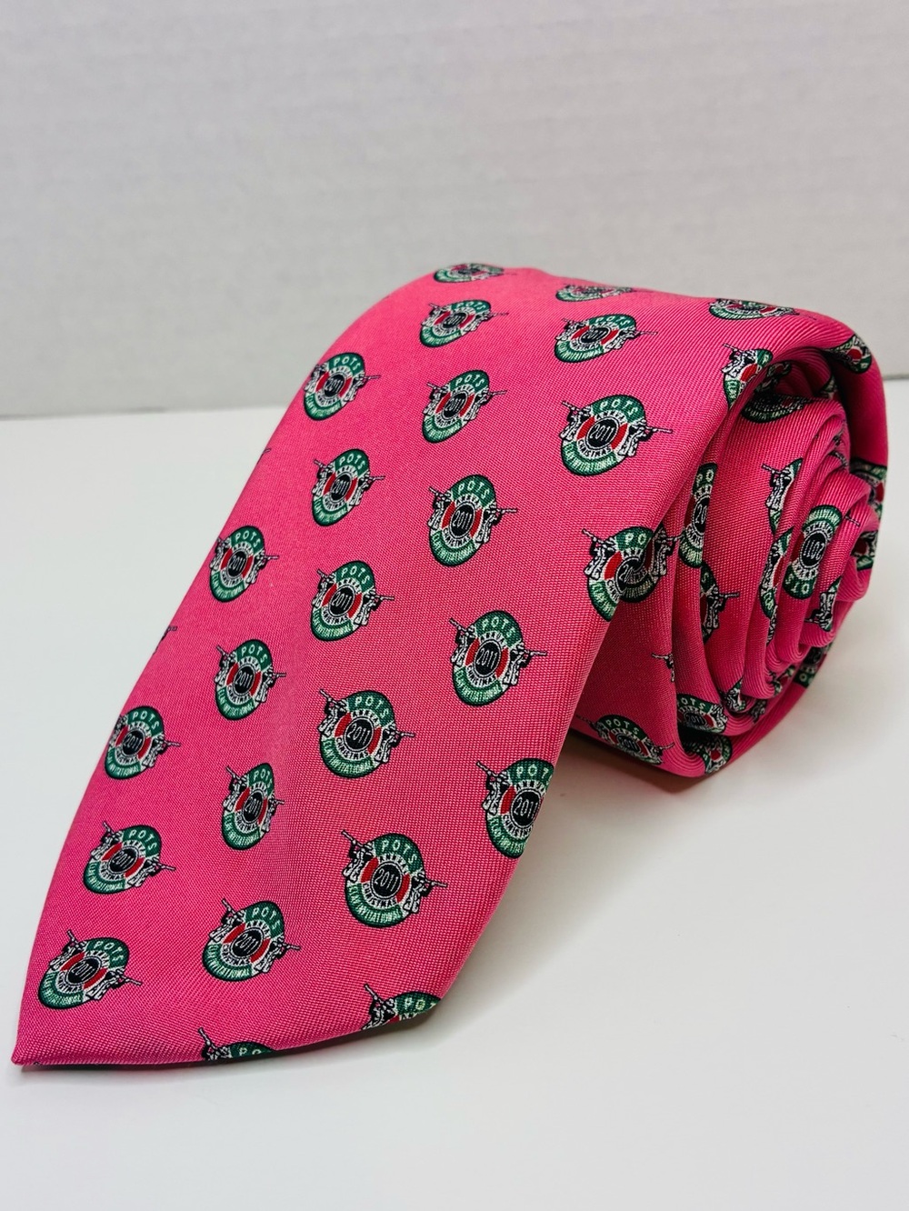 Vineyard Vines Tie Mens Pink Silk Custom Collection Pots Clay Invitational 2011